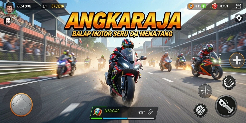 Tampilan gameplay seru dalam balap motor ANGKARAJA.