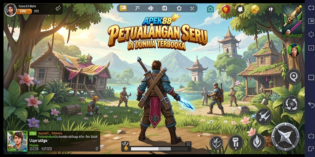 Tangkapan layar APEK88 menampilkan petualangan seru di dunia terbuka.