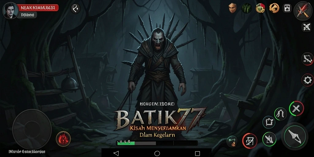 Tangkapan layar utama BATIK77 menampilkan suasana misterius dan menakutkan dari gameplay.