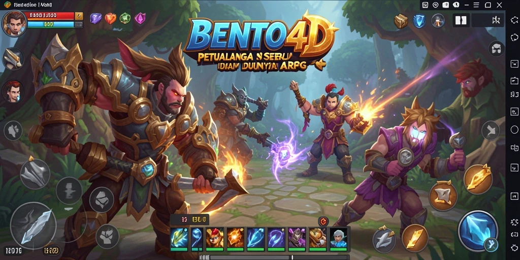 Tampilan penuh aksi dalam gameplay BENTO4D di dunia ARPG.