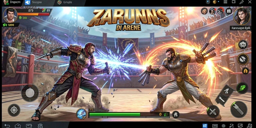 Tampilan pertarungan epik di arena D73 yang menegangkan.