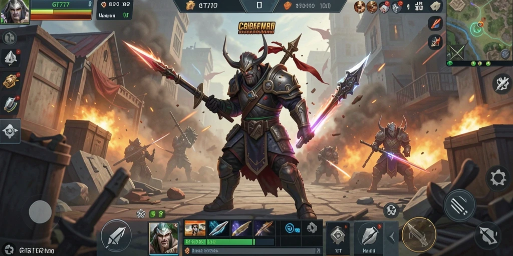 Tangkapan layar dari gameplay GT777 menampilkan strategi dan pertempuran yang intens.