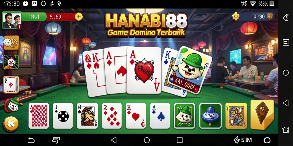 Tampilan menarik gameplay Domino di HANABI88 yang penuh tantangan.