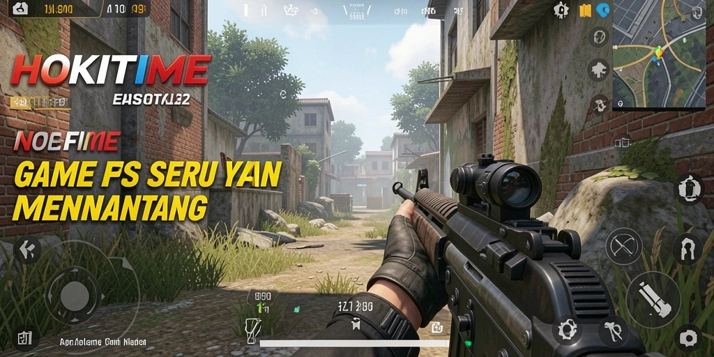 Tangkapan layar gameplay HOKITIME dengan aksi tembak-menembak yang intens.