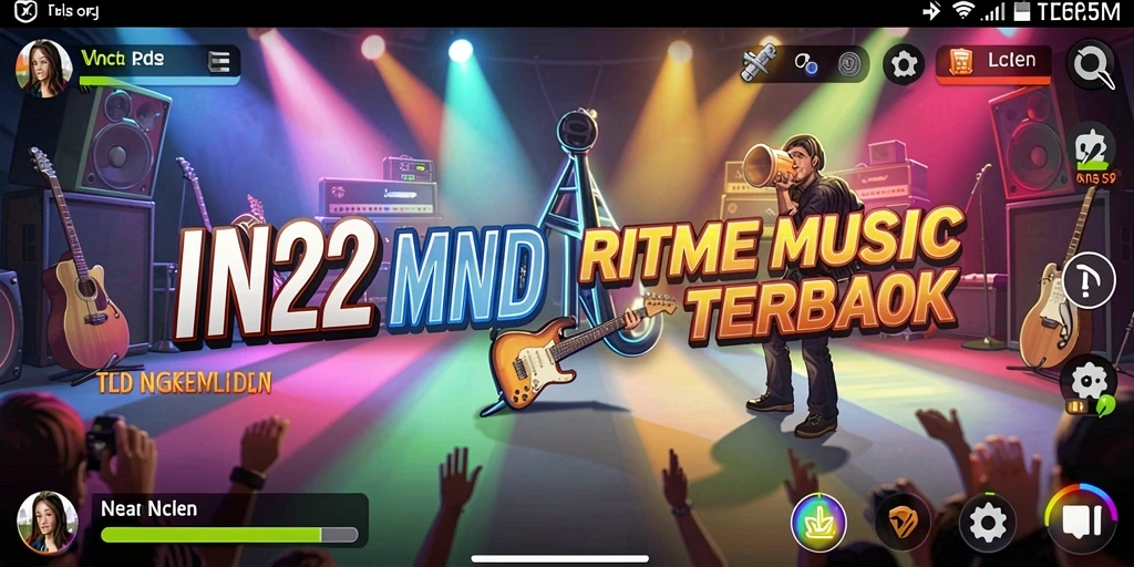Tampilan gameplay IN22 dengan daftar lagu dan pemutaran musik.