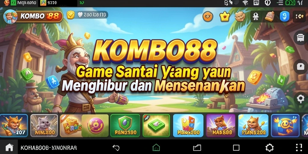 Tampilan gameplay KOMBO88 yang penuh warna dan menyenangkan.