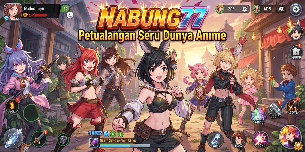 Tampilan gameplay menarik dari NABUNG77 dalam dunia anime.