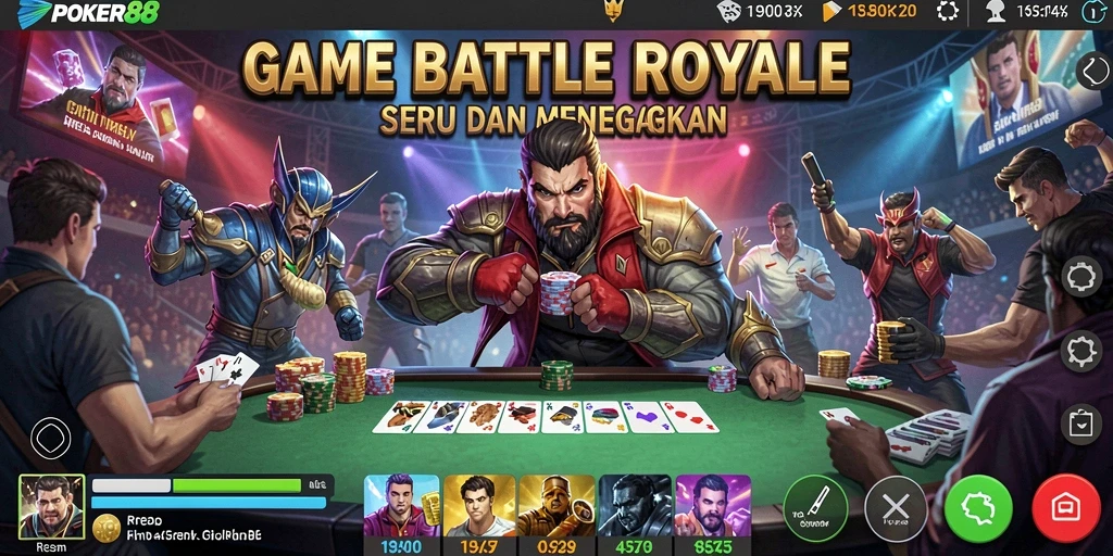 Tampilan gameplay POKER88 yang seru dalam pertarungan Battle Royale.