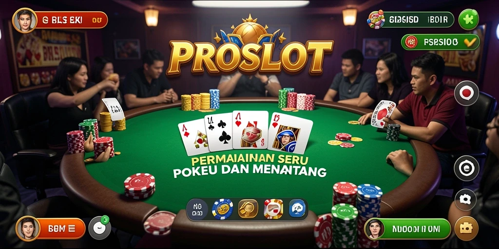 Tampilan gameplay Poker yang seru dan mendebarkan di PROSLOT.