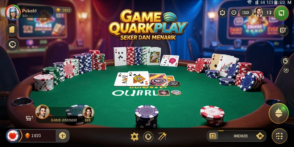 Tampilan gameplay yang menggugah selera dari poker di QUARKPLAY.