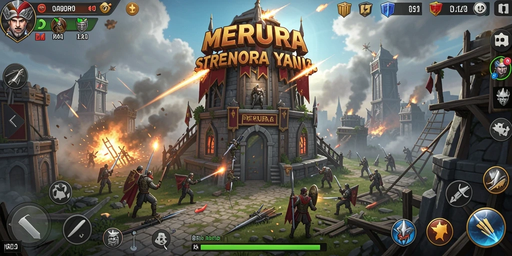 Gambaran gameplay menegangkan dalam game Tower Defense SERURP.