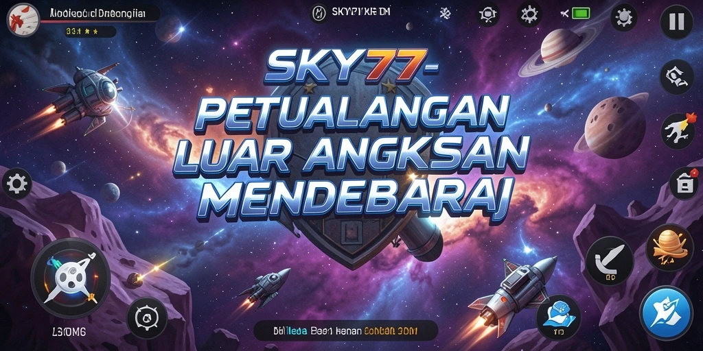 Tampilan menawan dari gameplay petualangan luar angkasa di SKY77.