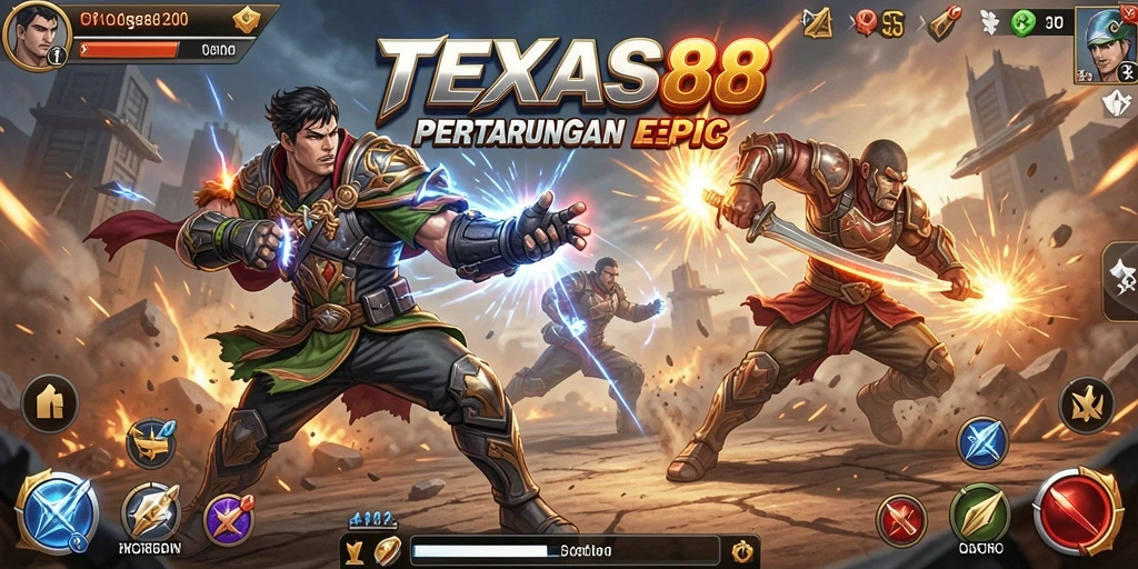 Tampilan gameplay action yang menegangkan di TEXAS88.
