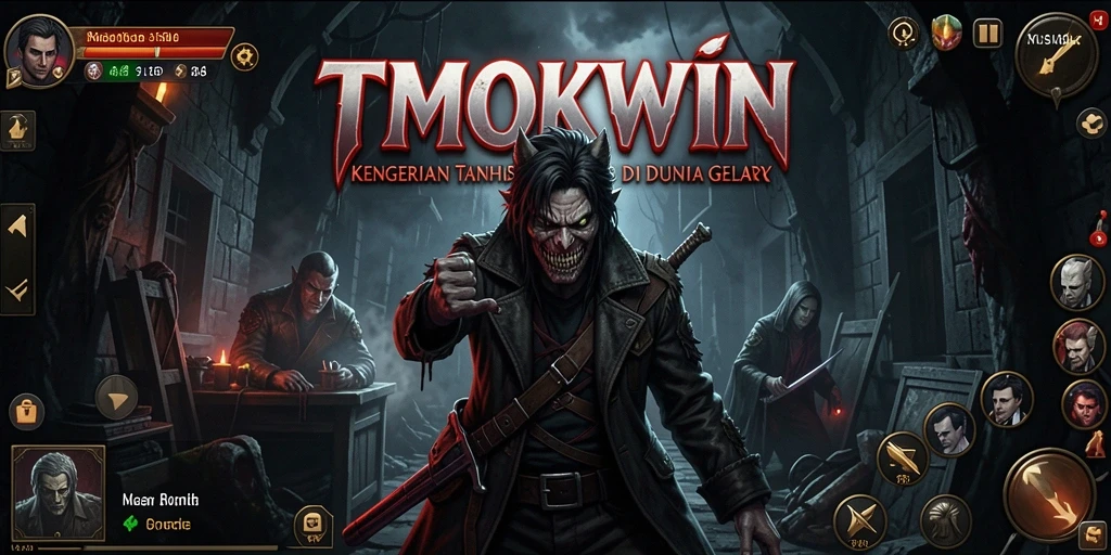 Screenshot gameplay TMOKWIN yang menampilkan suasana mencekam dan misterius.