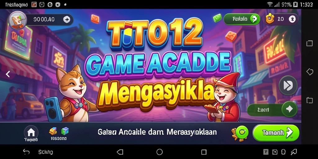 Screenshot utama TOTO12 menampilkan gameplay seru di dunia arcade.