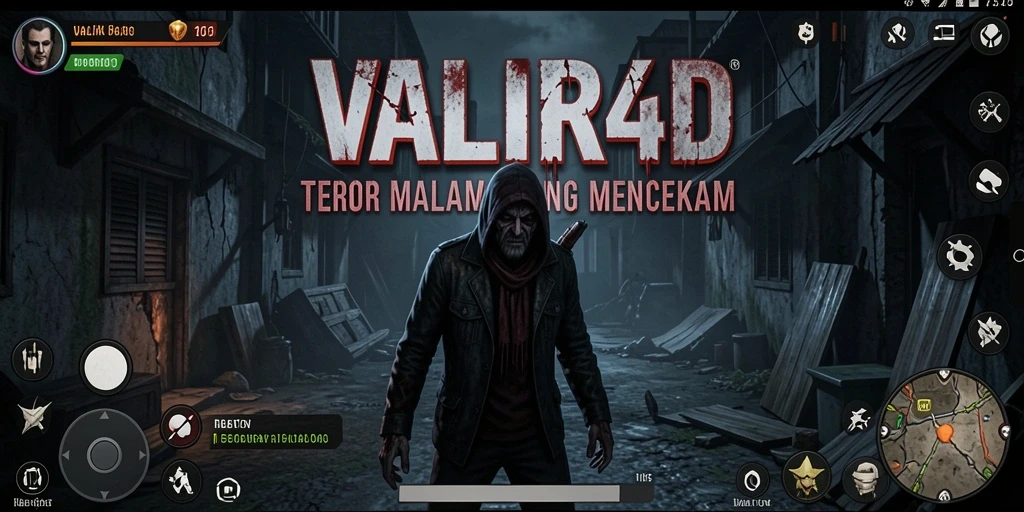 Screenshot gameplay mencekam VALIR4D dengan suasana gelap dan misterius.