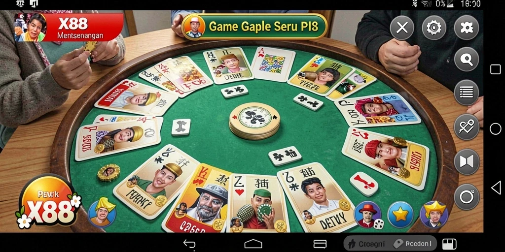 Tampilan gameplay Gaple yang seru dan interaktif di X88.